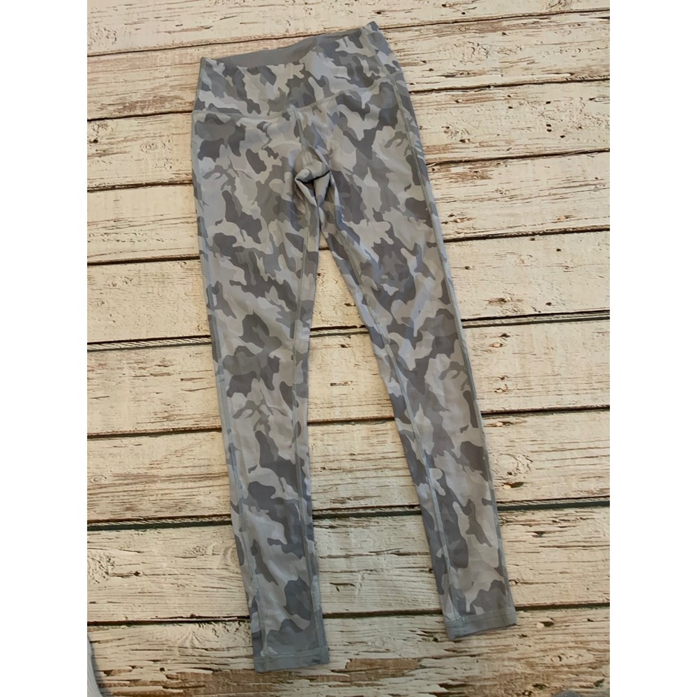 Peach Reversible Leggings Womens Small Grey Camo Blue High Waist Yoga Pants S